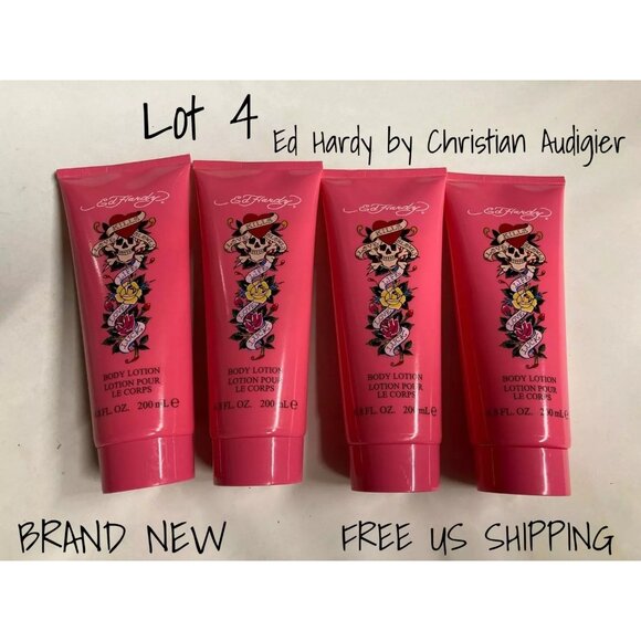 4-Pack Christian Audigier Ed Hardy Women Body Lotion 6.8 oz - Brand New - Picture 1 of 4